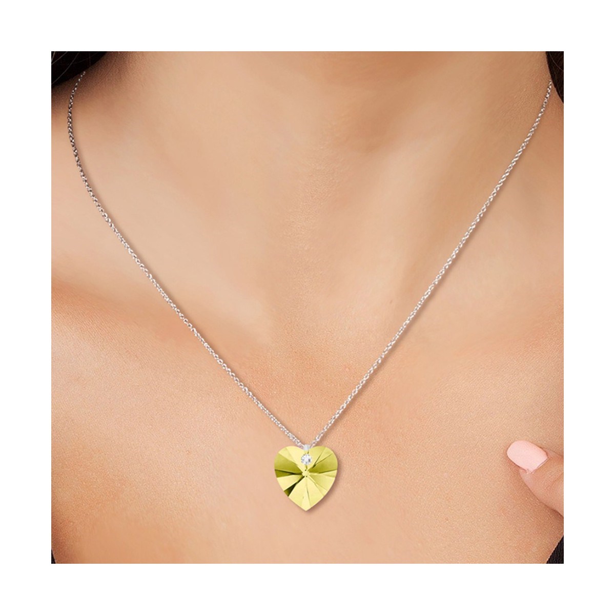 Collier coeur SC Crystal orné de Cristaux scintillants