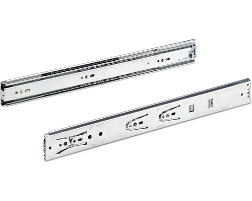 Ladegeleider, volledig uittrekbaar, 400 mm, met soft-close mechanisme, verchroomd, 9126921, 2 stuks