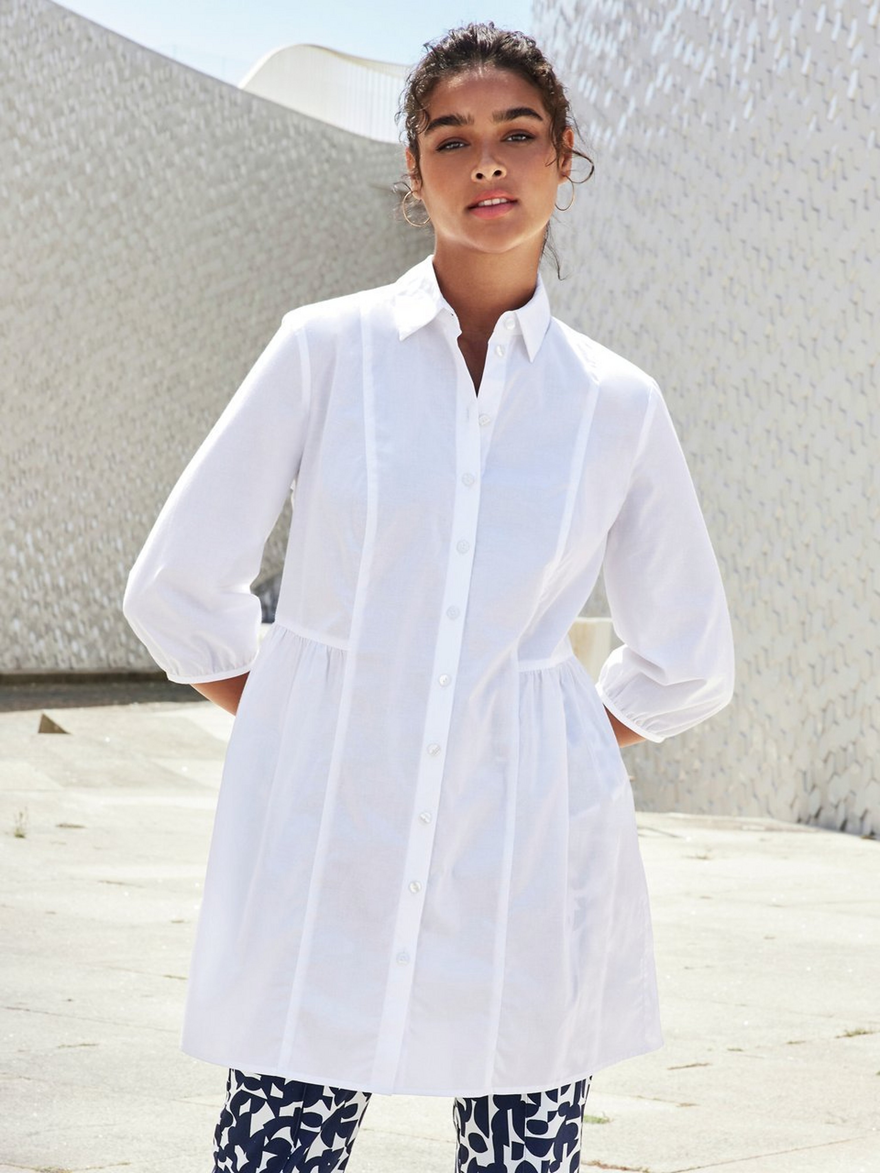 Long-Bluse mit 3/4-Arm