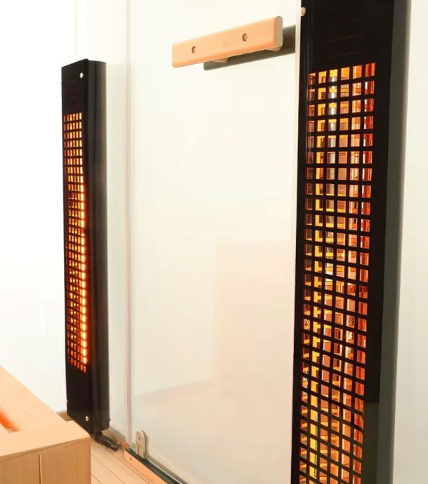 SANOTECHNIK Infrarotsauna GRENA DELUXE 2 – Infrarotkabine für 2 Personen 125×100×190cm | 5 Vollspektrum-Strahler (2.200W), Farblicht, Bluetooth-Radio, 6mm ESG-Glas, Bausatz, SB40125