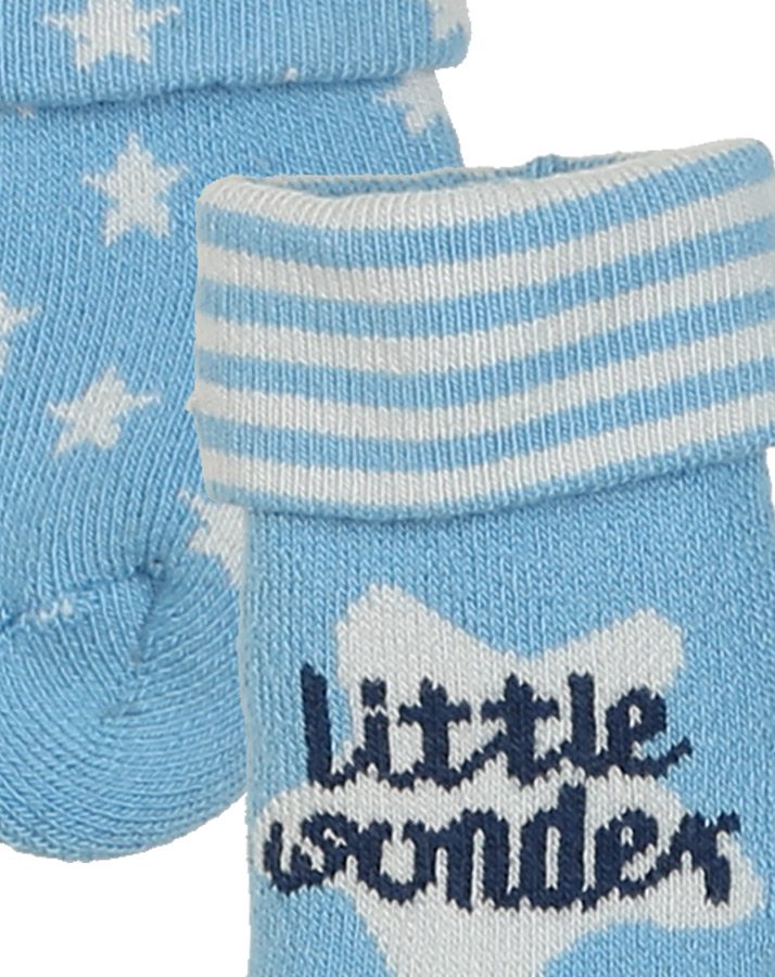 Erstlings-Socken LITTLE WONDER 2er-Pack in hellblau