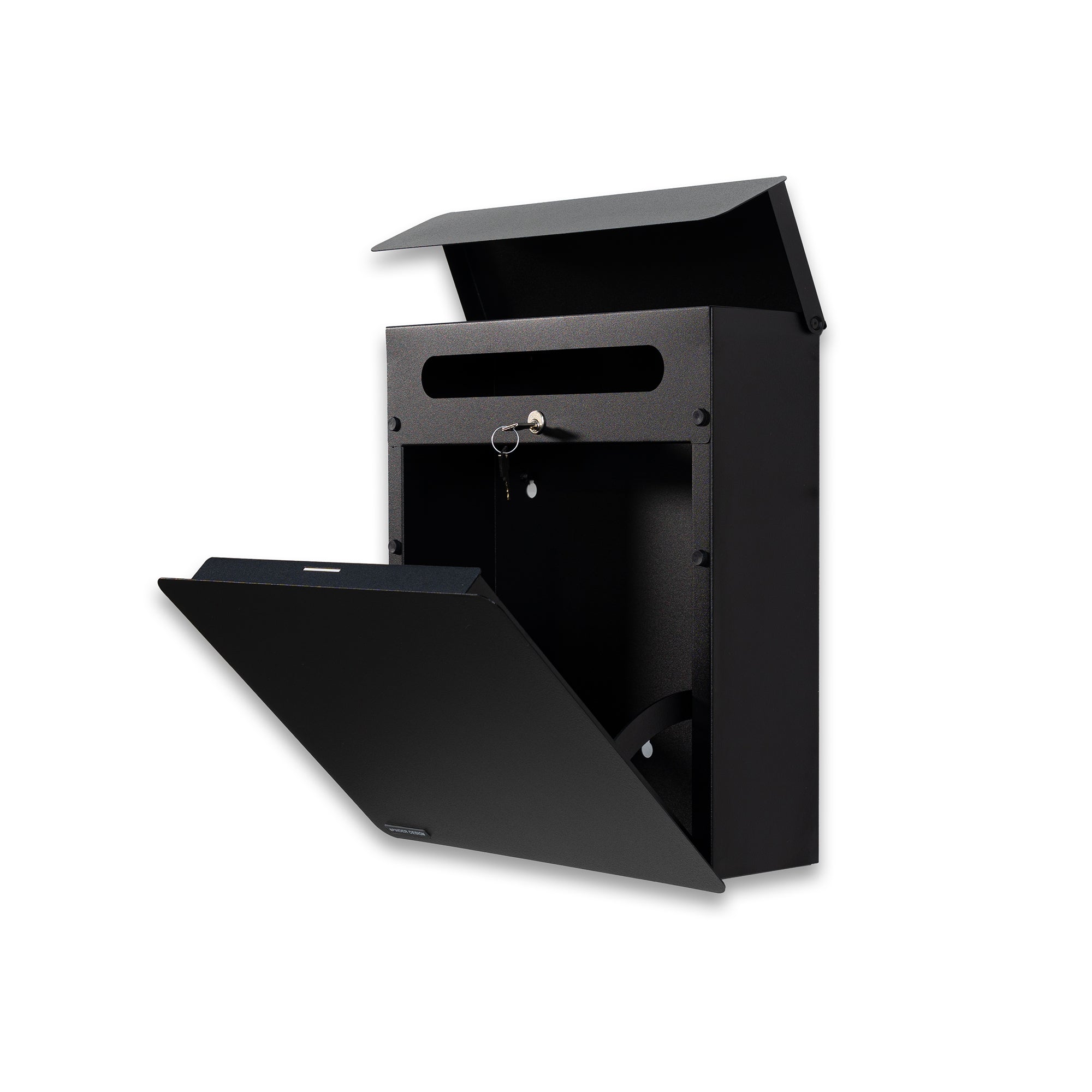 Spinder Design brievenbus Inbox - Zwart - Incl. sleutel