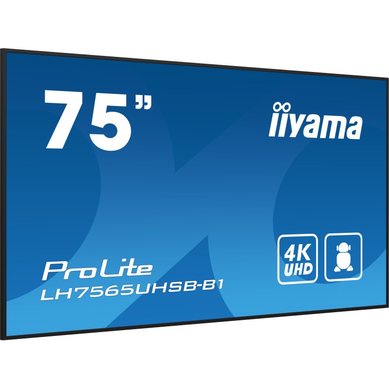 iiyama LH7565UHSB-B1 Écran d'affichage dynamique En forme de kiosk 189,2 cm (74.5