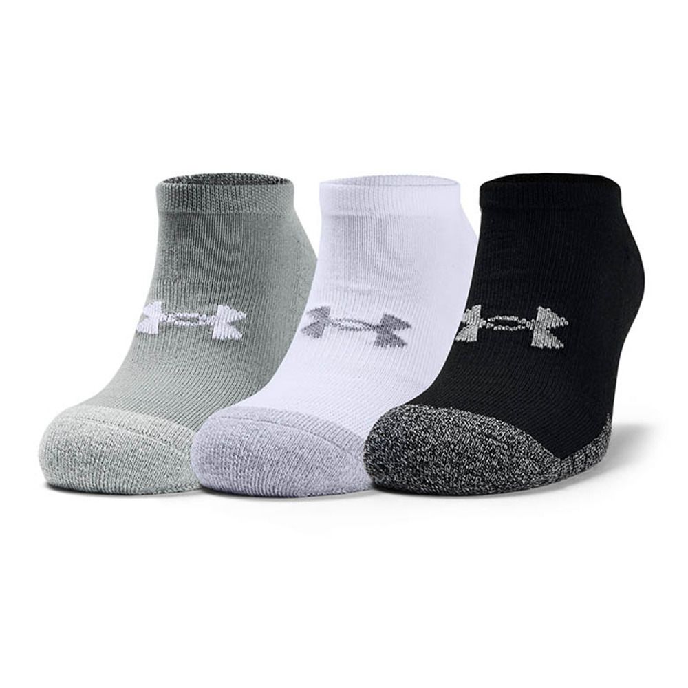 Under Armour UA HEATGEAR NO SHOW - Chaussettes x3 steel/white/white