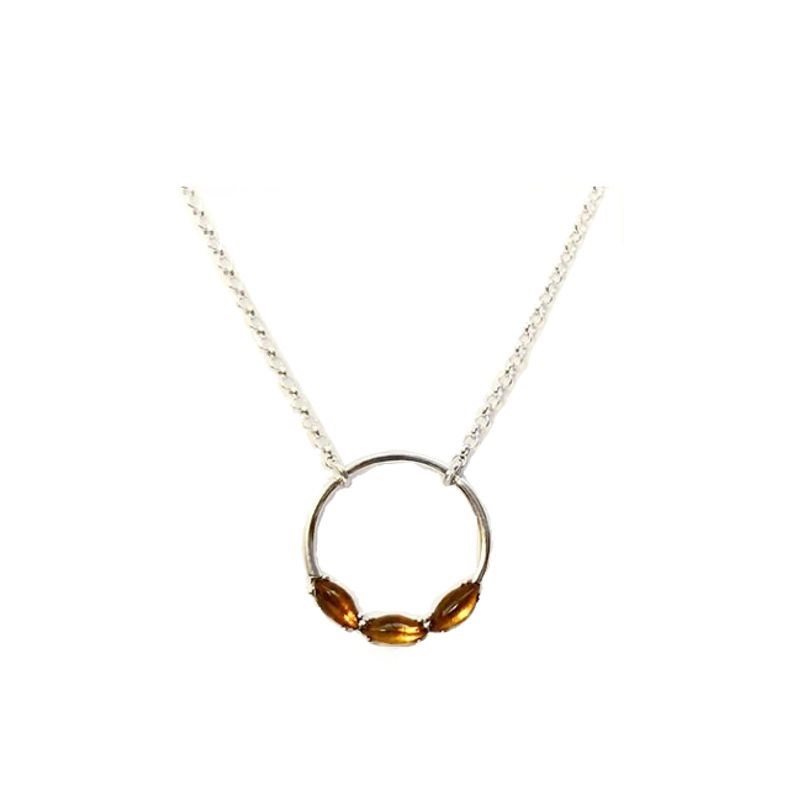 Collier argent 925 Ambre veritable de la mer Baltique