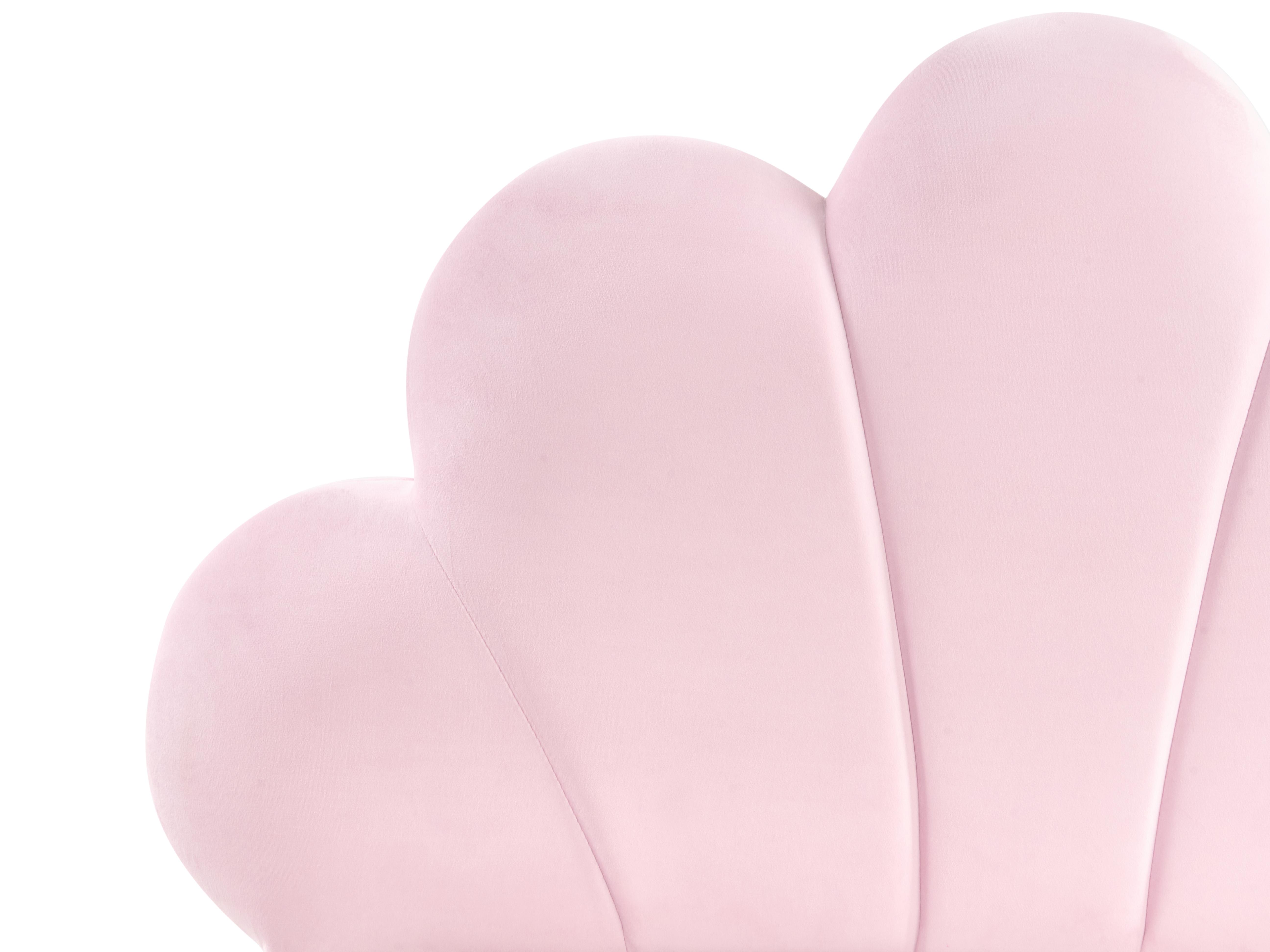 Kinderbed Zeeschelp Fluweel NEULISE 90 x 200 cm Roze