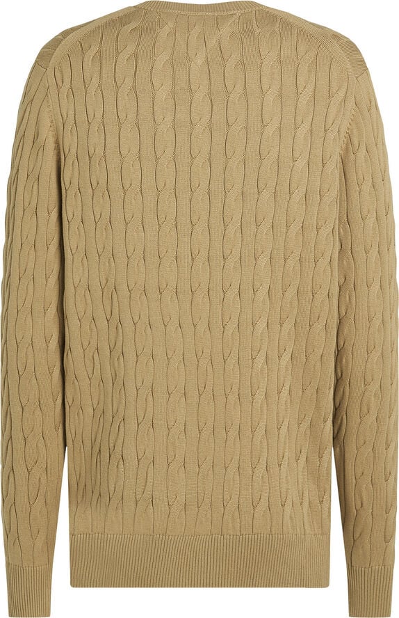 Tommy Hilfiger CLASSIC COTTON CABLE CREW NECK Safari canvas