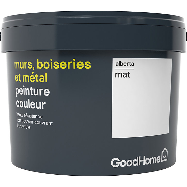 Peinture résistante murs, boiseries et métal GoodHome blanc Alberta mat 2,5L