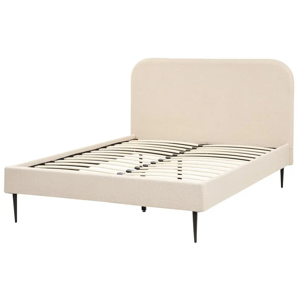 FLAYAT - Tweepersoonsbed - Beige - 140 x 200 cm - Bouclé
