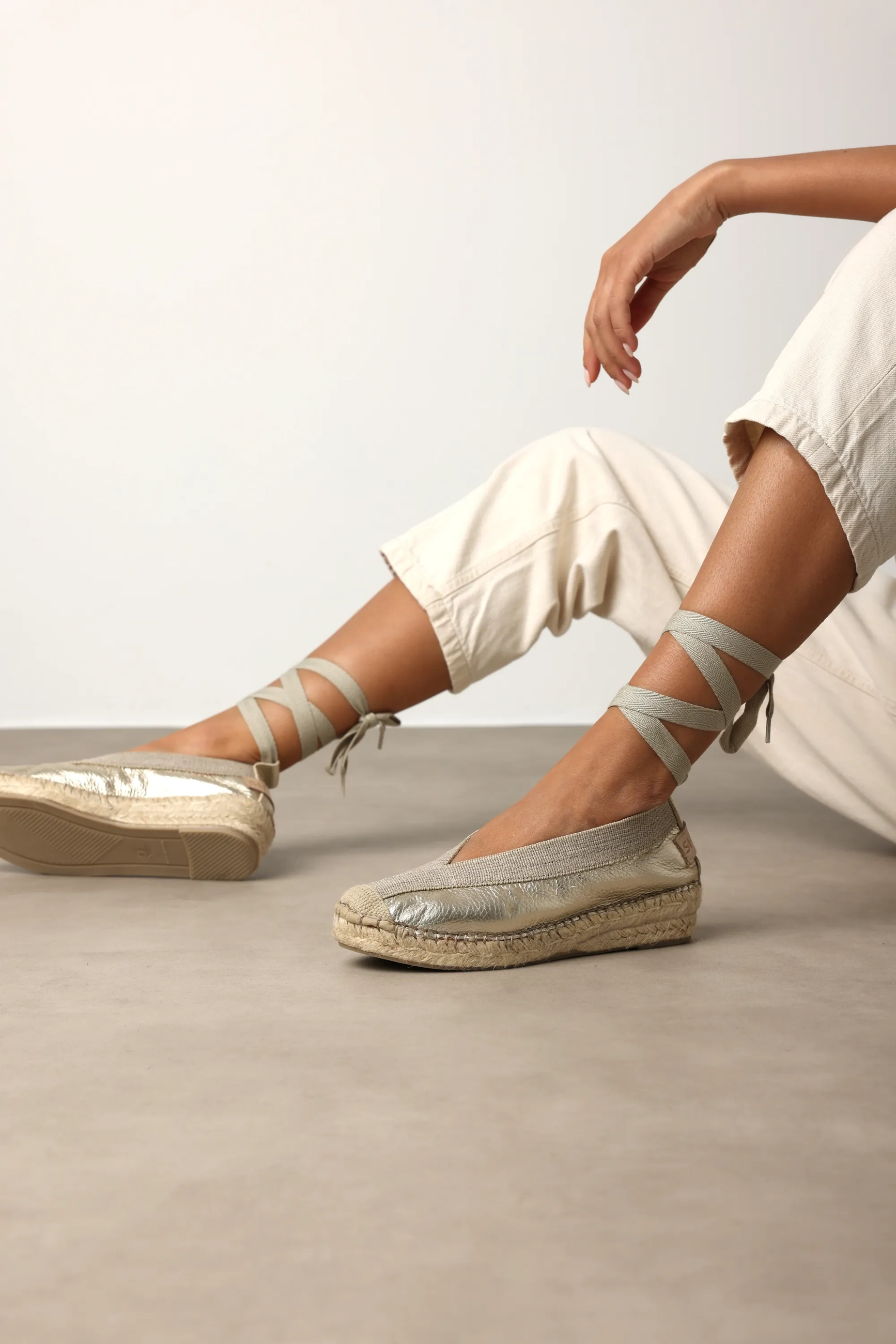 PALMA Kimono Espadrille metallic Light Gold