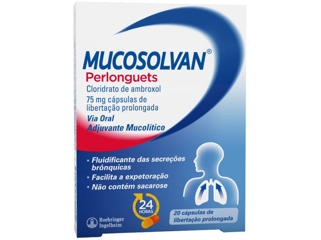 CÁPSULAS MUCOSOLVAN PERLONGUETS 75MG 20UN