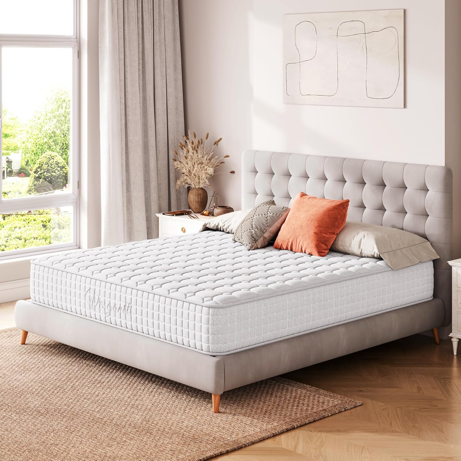 Vesgantti Matratze 24cm höhe H3 160x200 Mittelfest 7-Zonen Taschenfederkernmatratze Orthopädischem Tonnentaschenfederkernmatratze Öko-Tex Kaltschaummatratzen(Weiß,Tight Top)