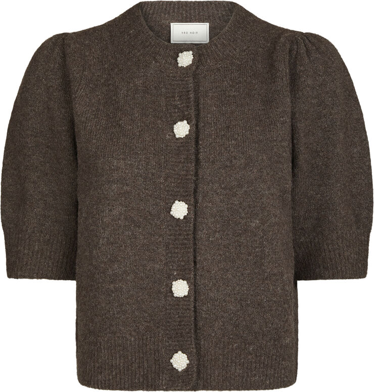 Neo Noir Trudy Deco Knit Cardigan Brown melange