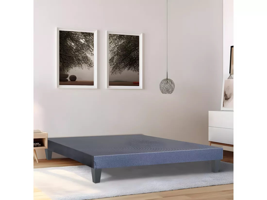 OLYMPE LITERIE | Sommier en bois TAPISSIER KIT 90x200 cm | Coloris Gris ciment | Livré en kit