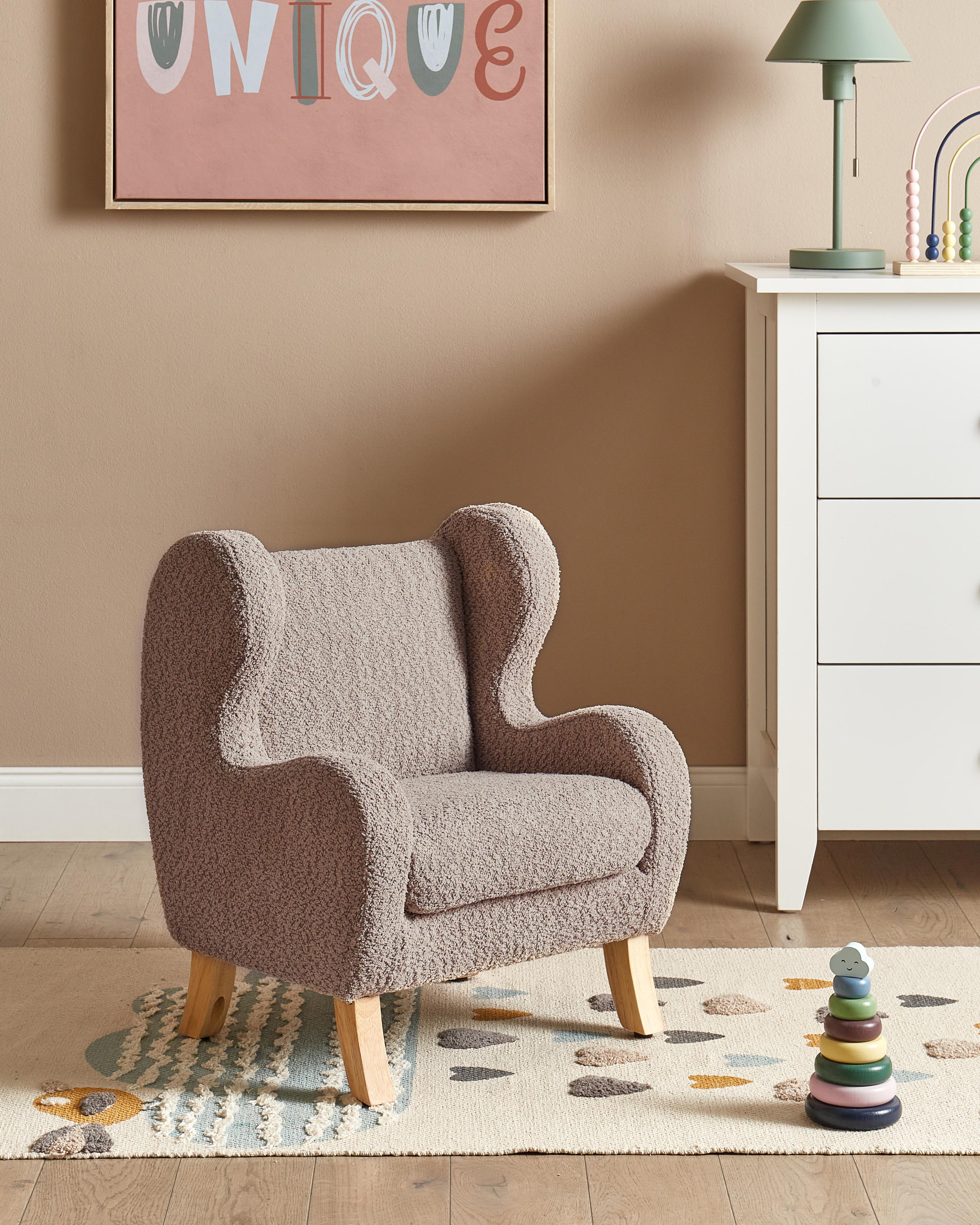 Kinderfauteuil FARUM Bouclé Taupe
