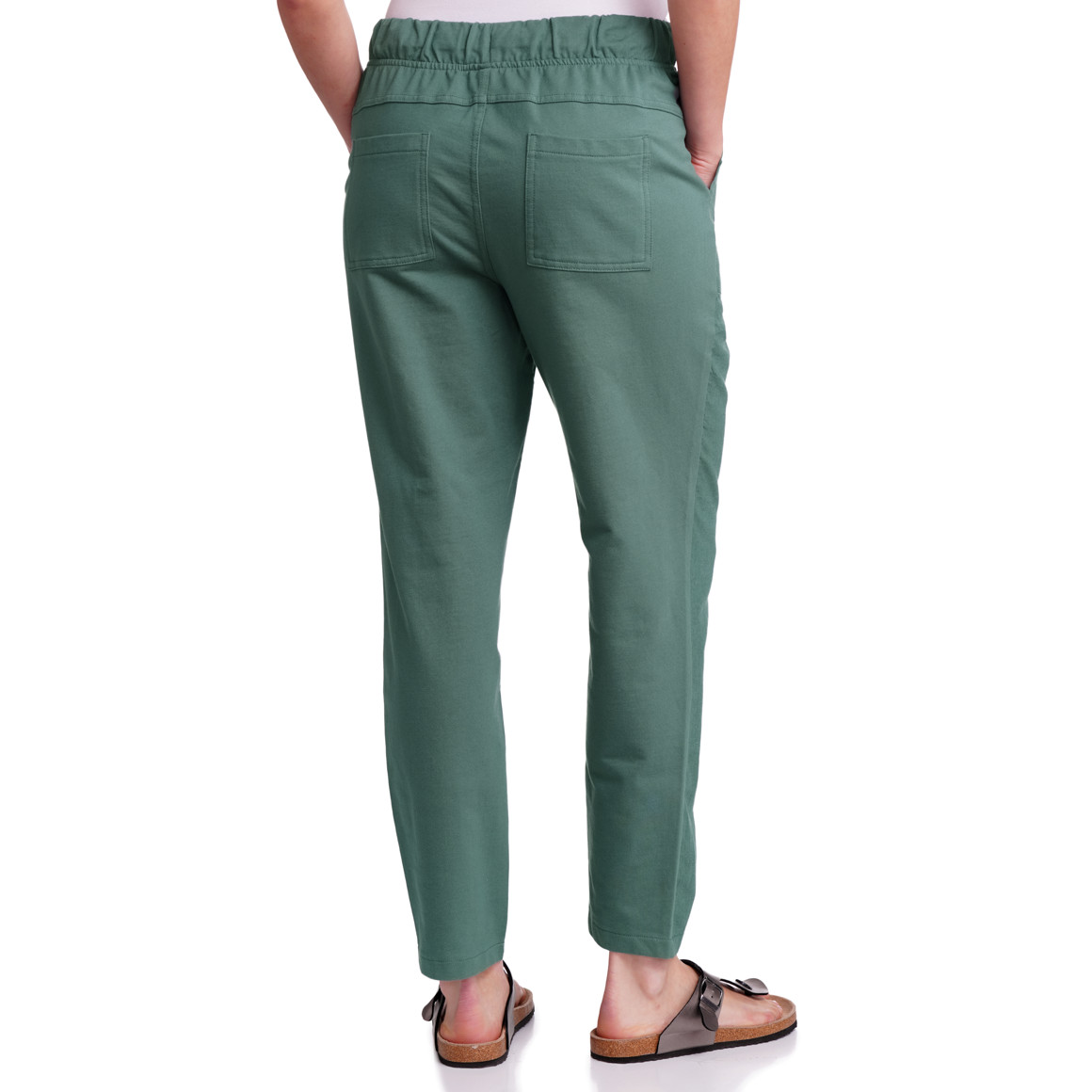 Gina Damen Jogpants mit Leinen-Anteil dunkelgrün