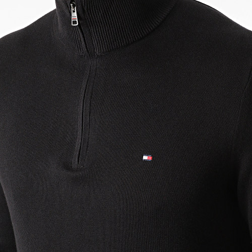 Pull Col Zippé Pima 8049 Noir