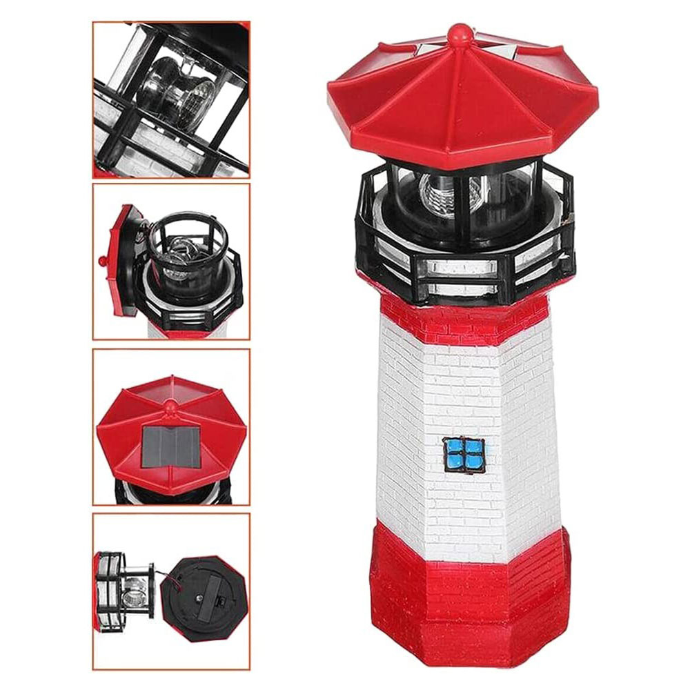 Miniatur Leuchtturm Dekoration Garten Accessoire mit Solar Licht