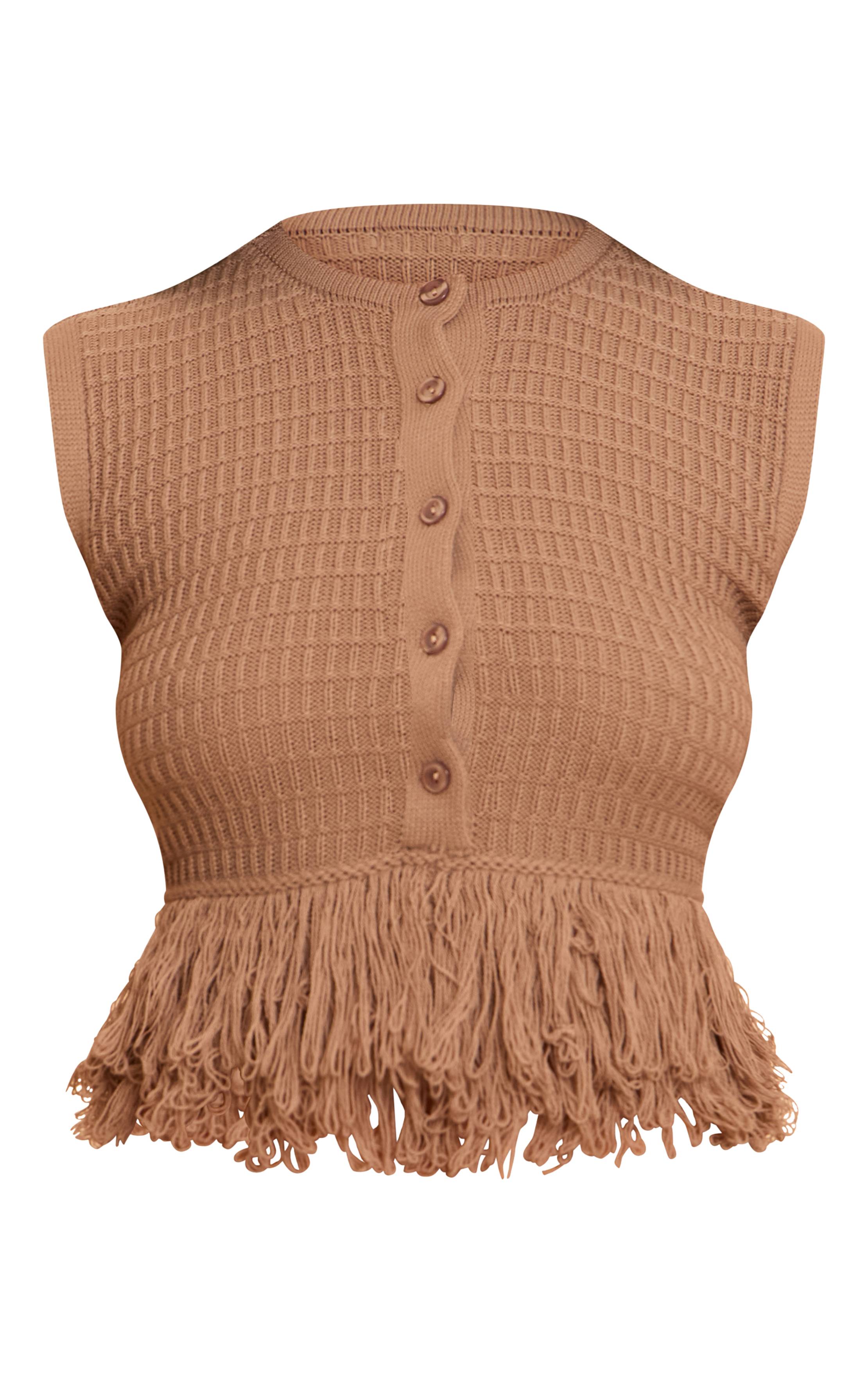 Moka Gilet Boutonné À Franges