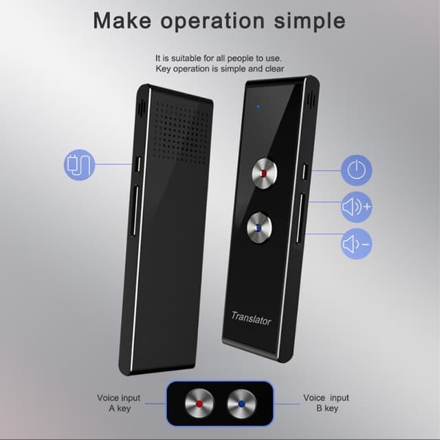 T8+ Bluetooth 40 Sprog Tale Instant Translator til rejselæring