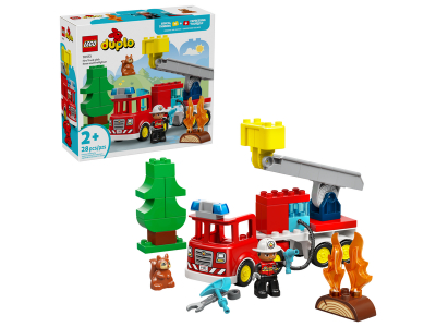 LEGO Brandweertruck met slang en brandweerman (10473)