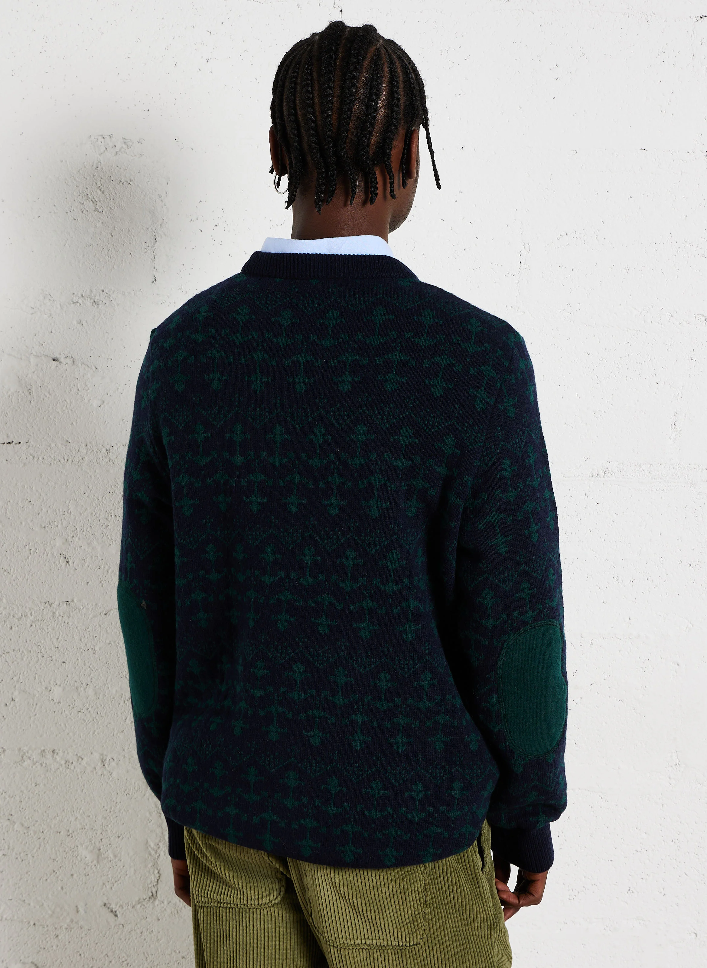 Pull droit col rond en laine mélangée | Multicolore