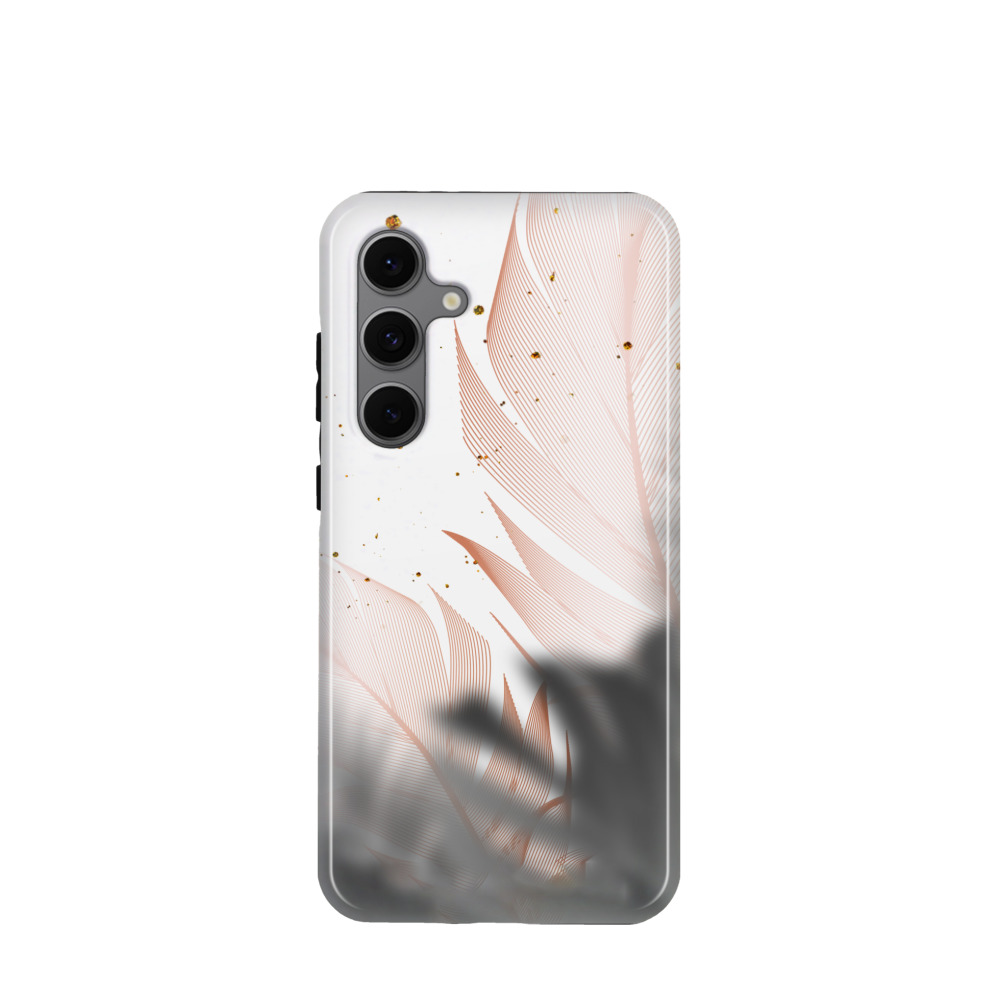 Samsung Galaxy S24 FE Hybrid (Kunststoff / Gummi) Hülle Feder Design - Weiss