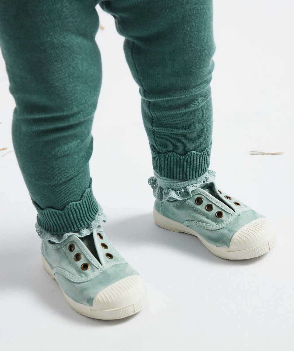 NATURAL WORLDBASKETS BASSES BLEU CLAIR EN TOILE FILLE