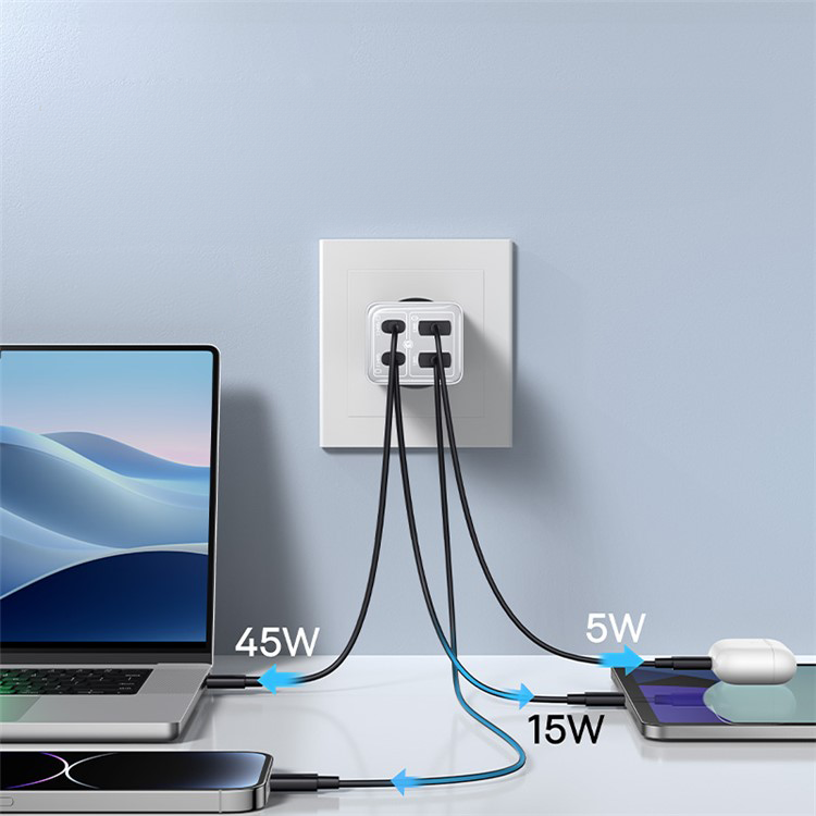 (100W) 2x USB A / 2x USB C GaN6 Ladegerät Netzteil - Weiss