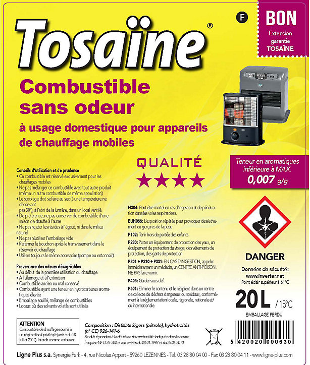 Combustible liquide pour poêle à pétrole Tosaïne 20L