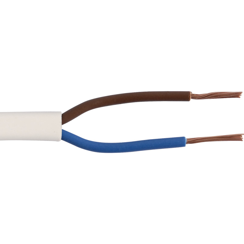 Huishoudkabel rond H03VV-F 10m 2x0,75mm² wit