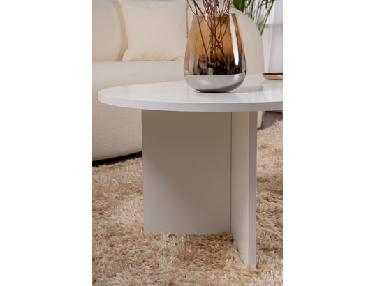 CONCEPT1 - Table basse Zibeline blanc 119 x 60 x h40cm