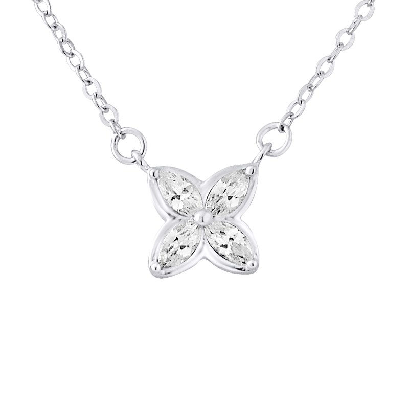 Collier ROSACE - Oxydes de zirconium - Argent 925
