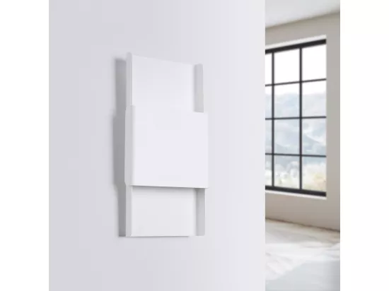 Plafonnier Durlin moderne en acier - 2 sources lumineuses - L.20 x H.40 cm - blanc