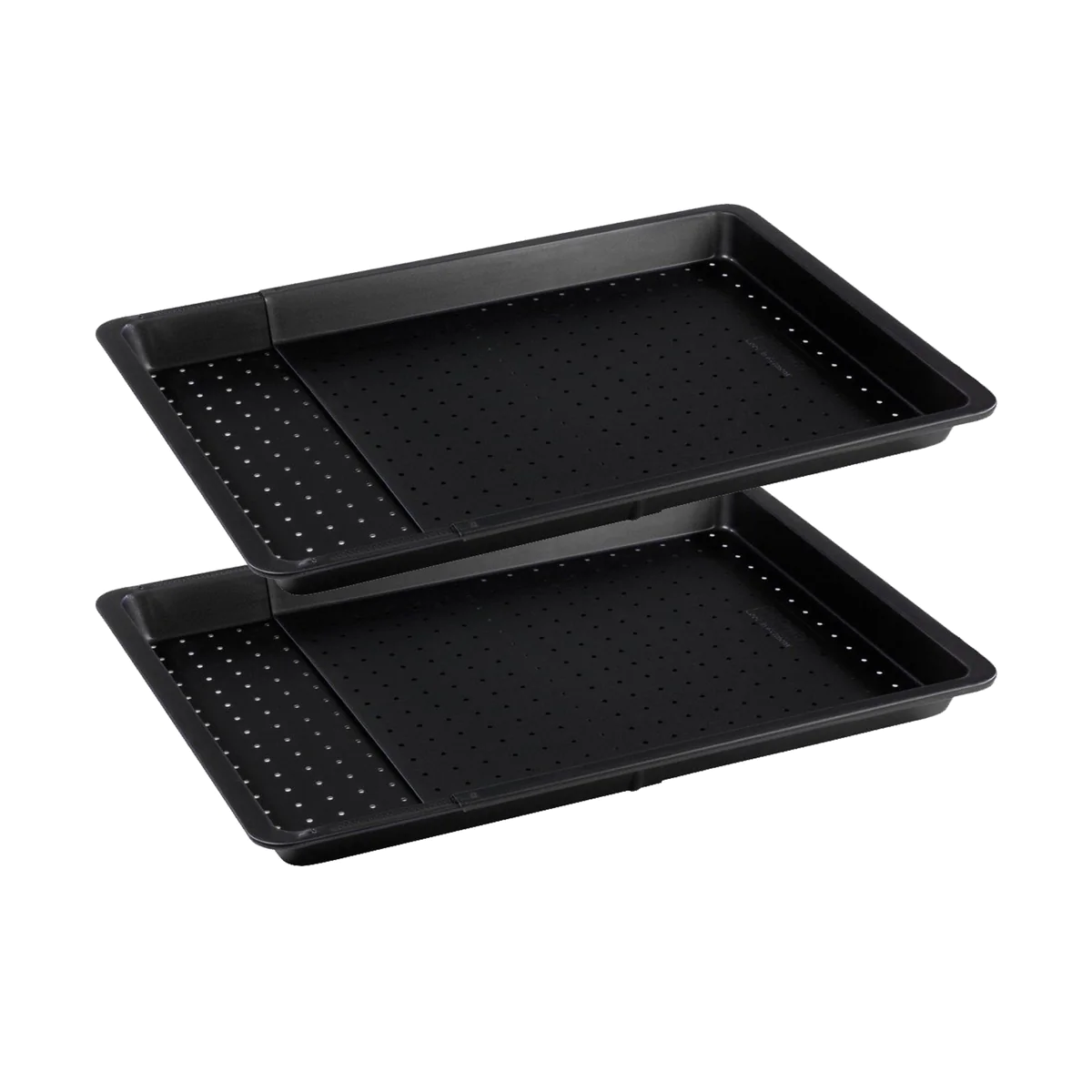 Lot de 2 plaques à pizza rectangulaires perforées extensibles 37 à 52