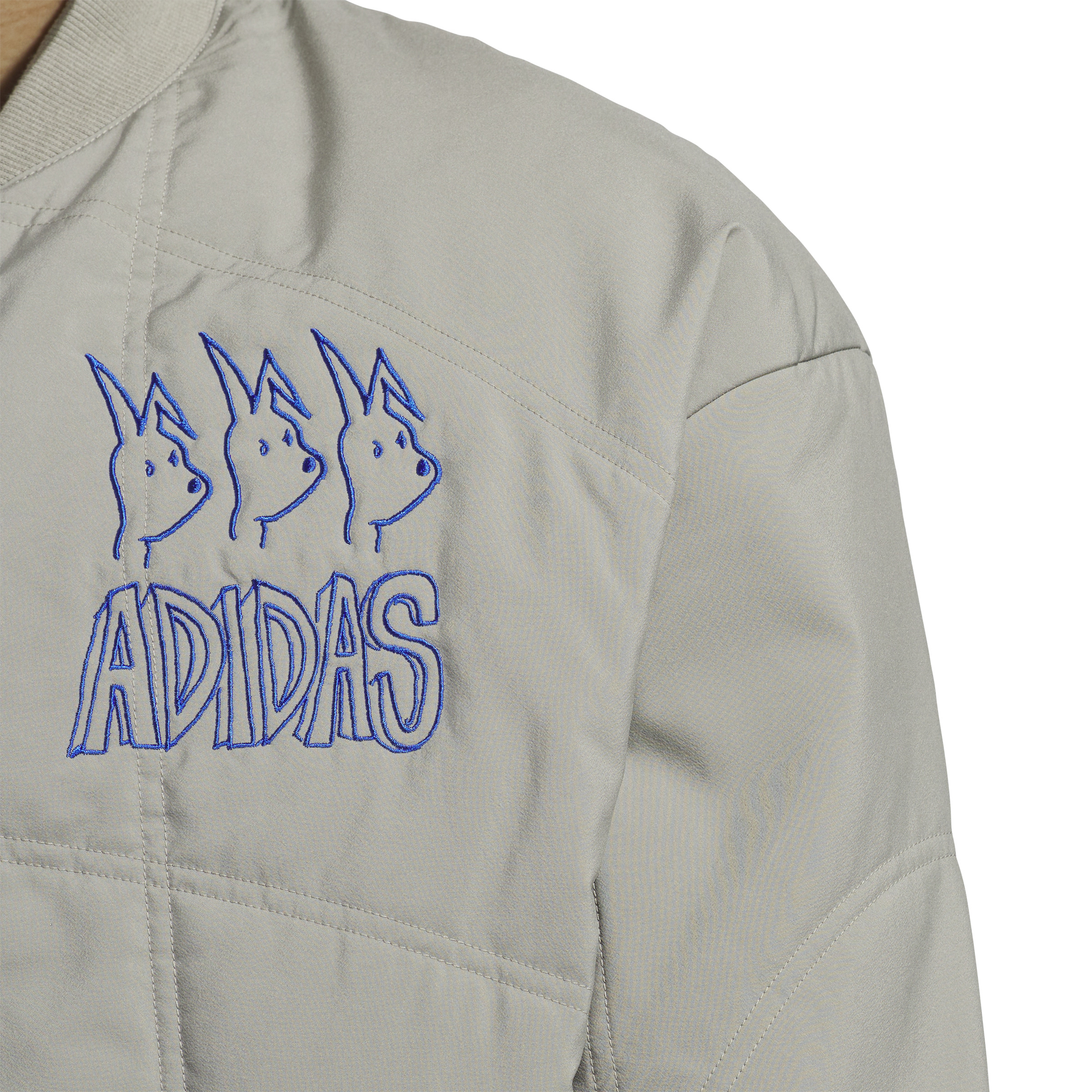 Adidas Skateboarding Dill Quilt Jacket Silver Pebble Royal Blue S