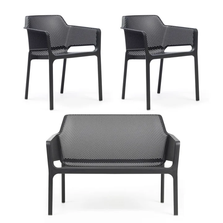 Nardi - Net Bank   2x Net Armlehnstuhl, anthrazit