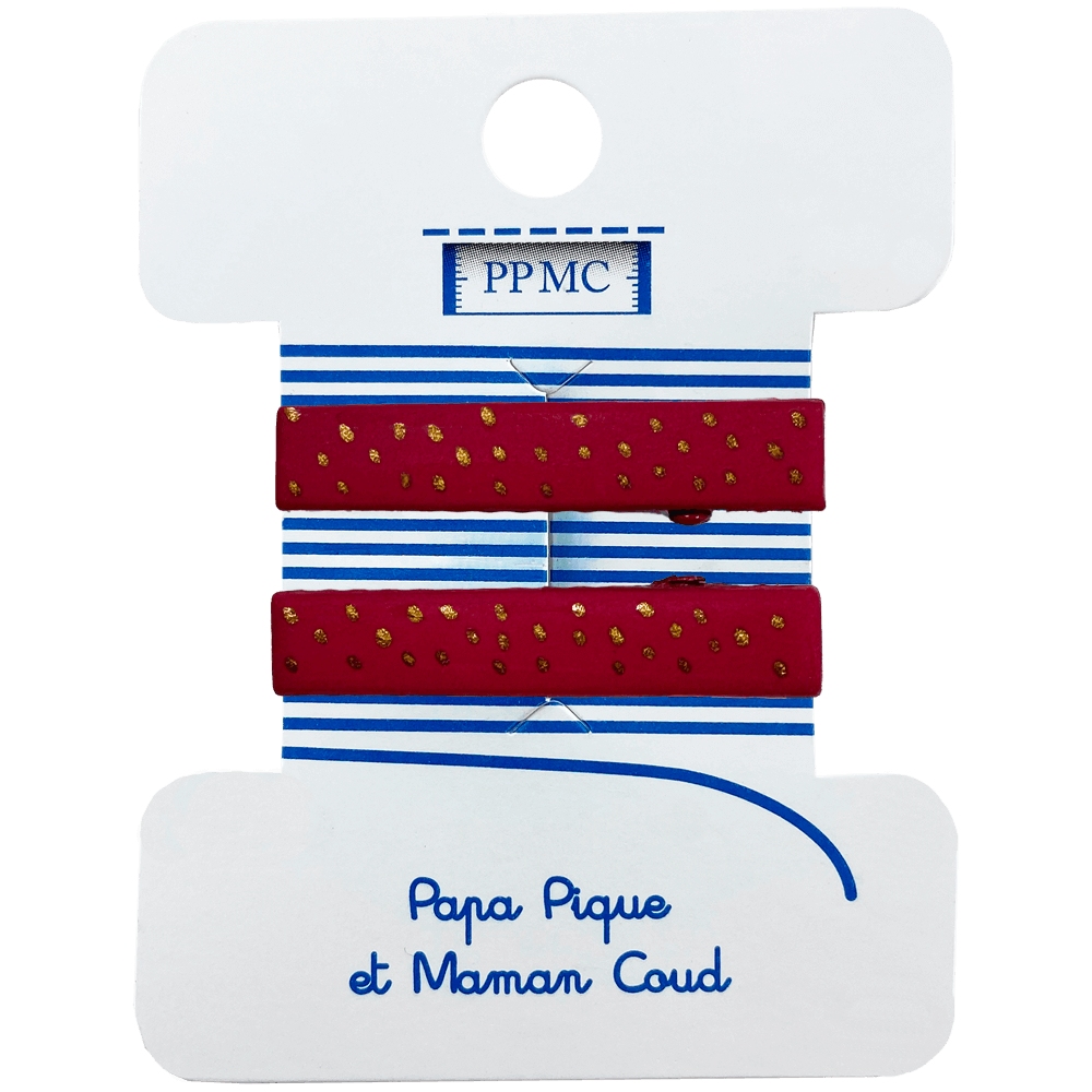 Petite Barrette Croco Fuchsia Pailleté