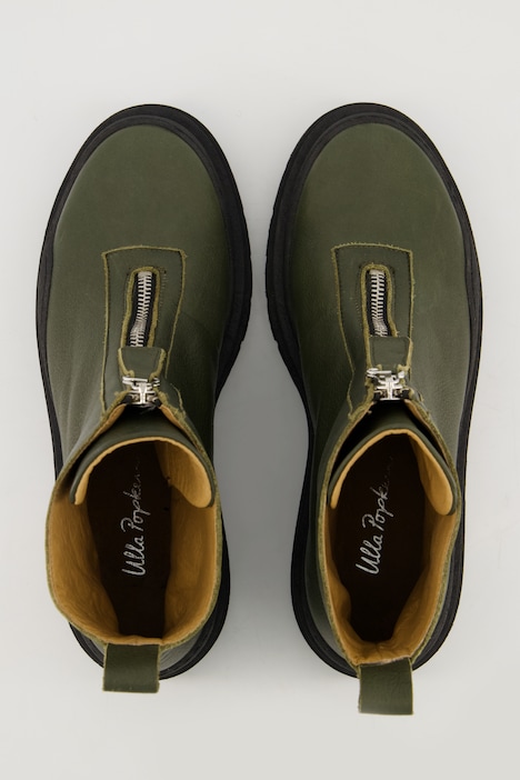 Leder-Boots, Reißverschluss, Wechselfußbett, Weite H