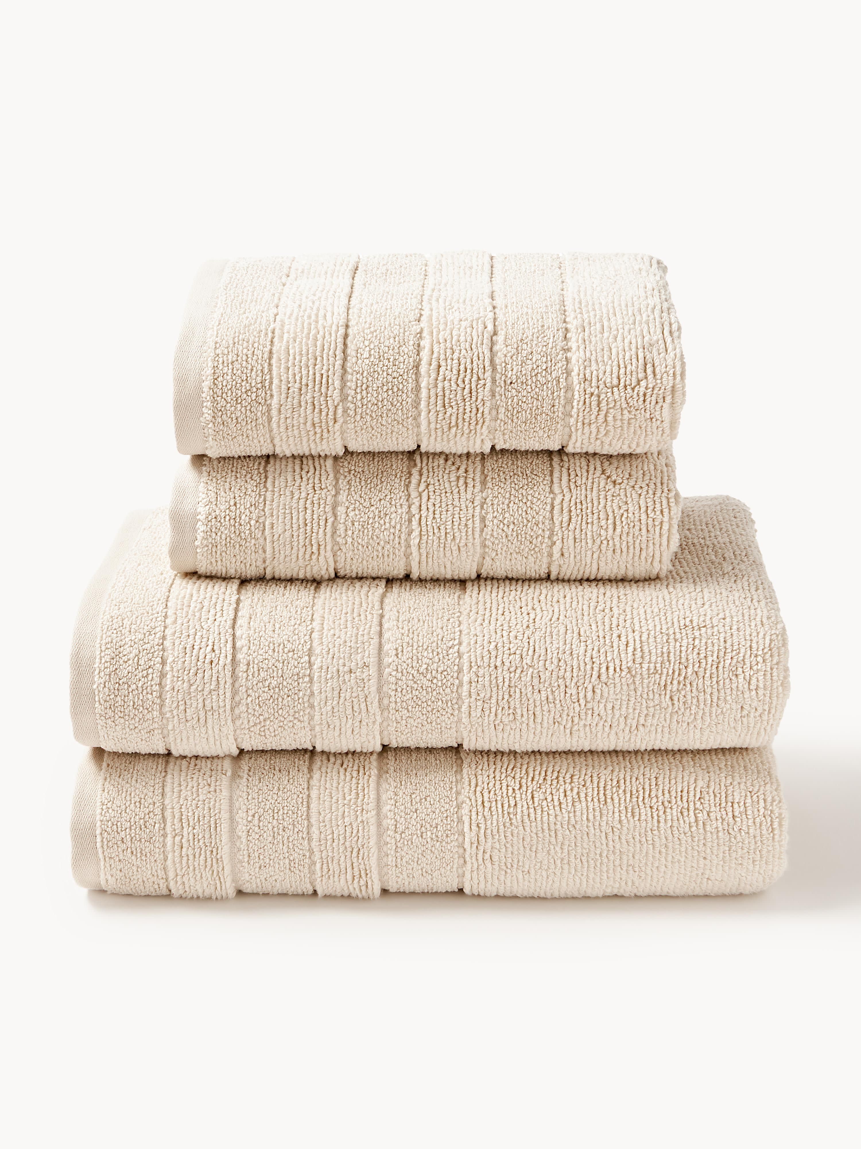 Handdoekenset Luxe met gestreepte rand, in verschillende setgroottes