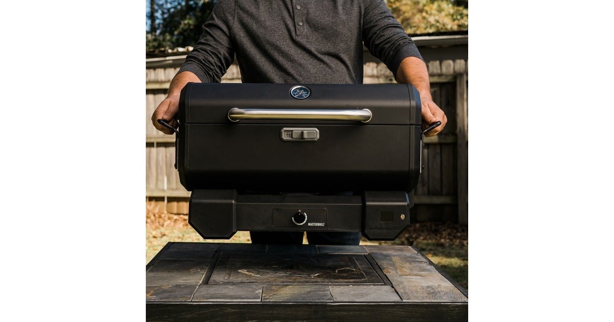 MasterbuiltDraagbare houtskoolbarbecue en -rookoven met kar  (Zwart)