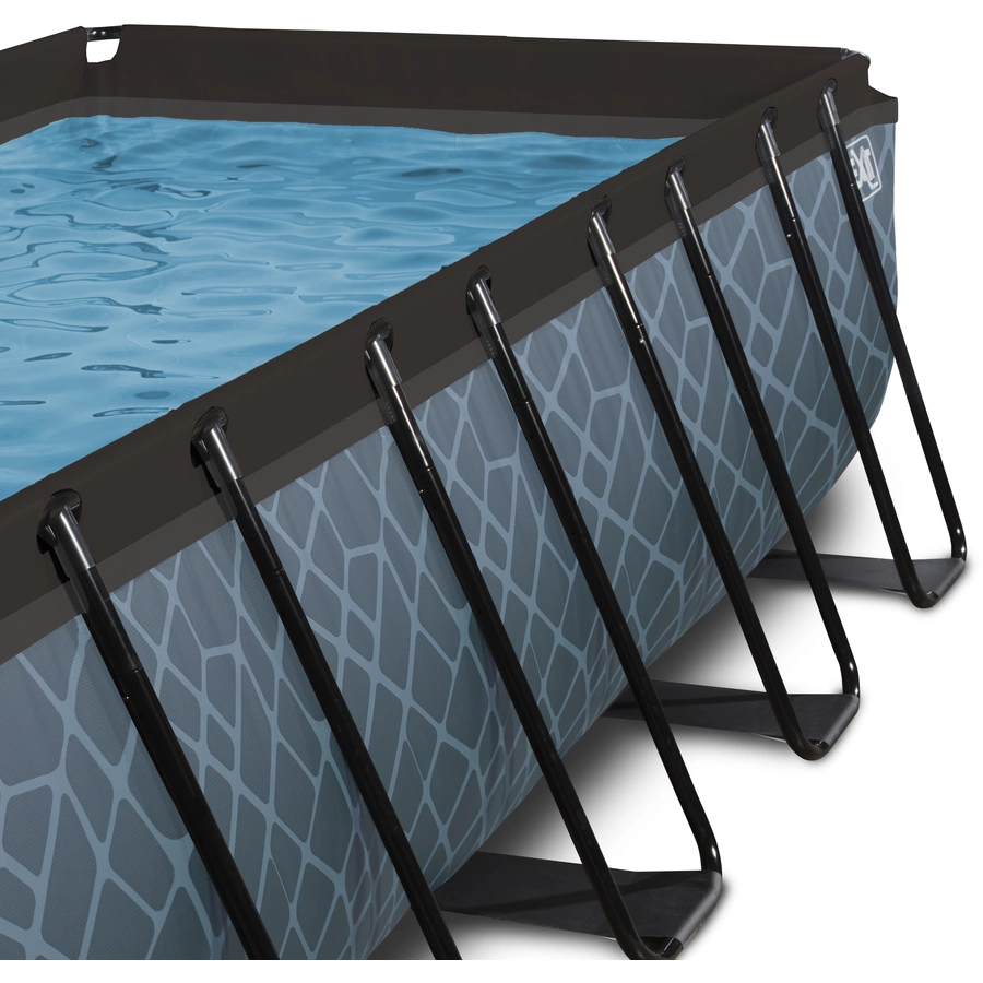 EXIT Frame Pool 4x2x1.22m (12v Filterpumpe) – Grau