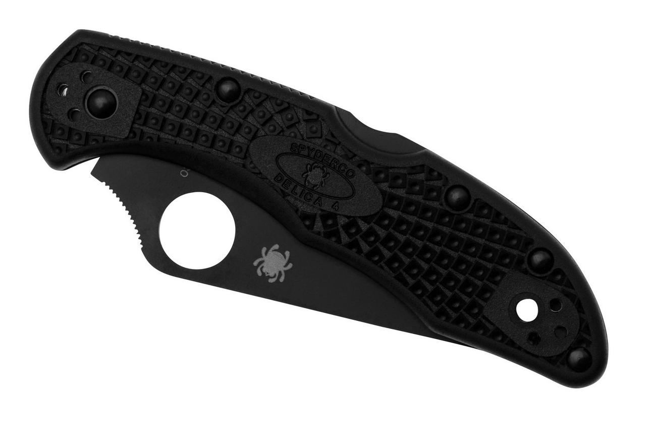 Spyderco Delica 4 Lightweight Black C11PSBBK Black FRN, partly serrated zakmes