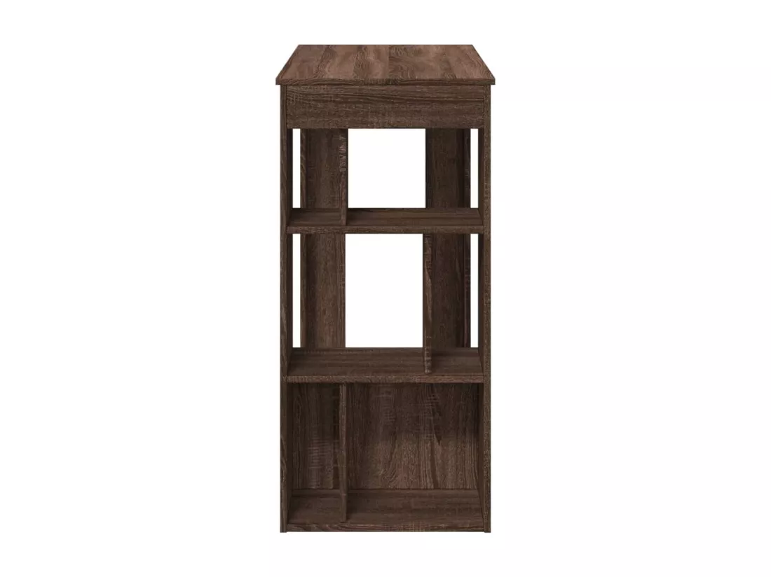Table de bar avec étagères chêne marron bois d'ingénierie