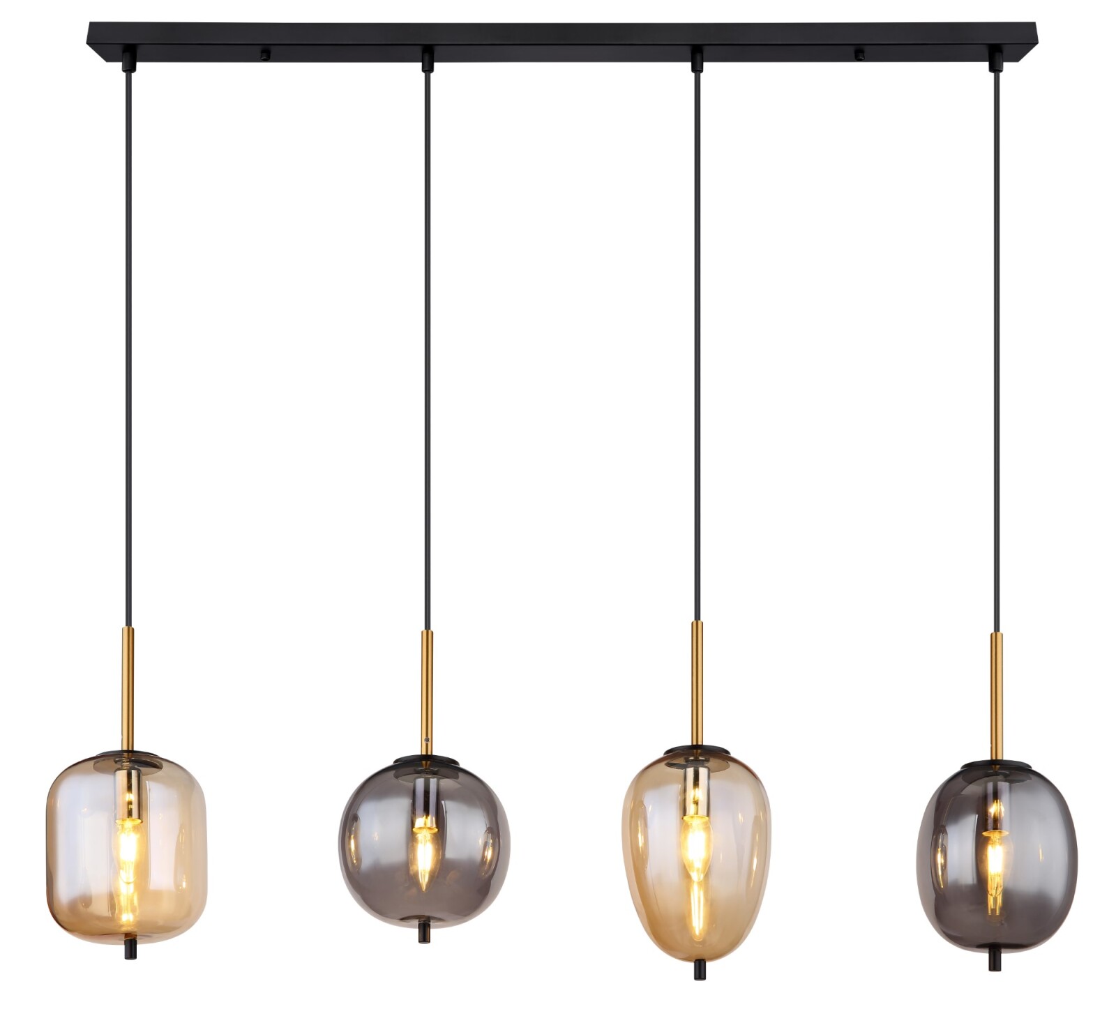 Pendelleuchte - schwarz-messingfarben matt - 120 cm