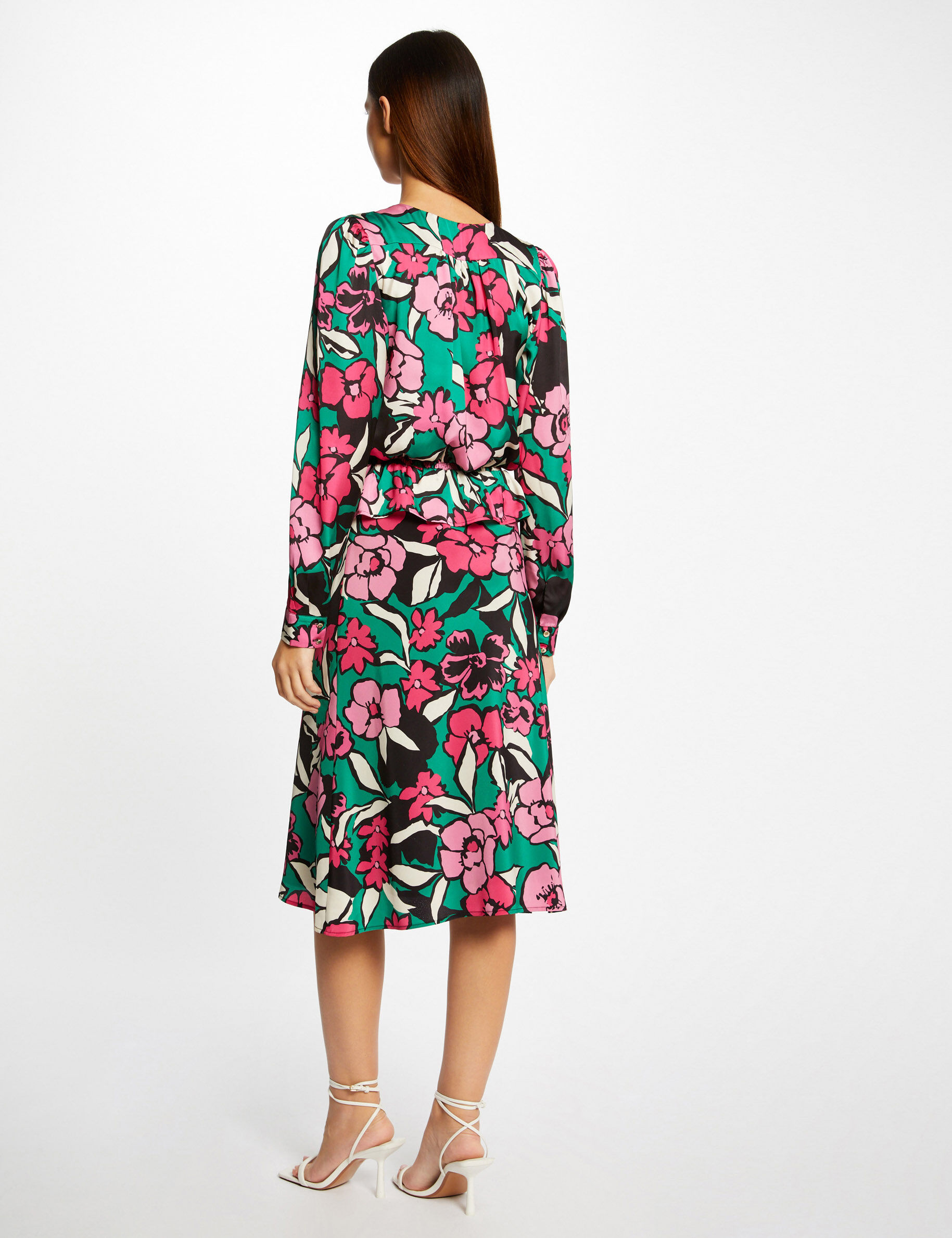 Blouse manches longues imprimé floral multico femme - multico