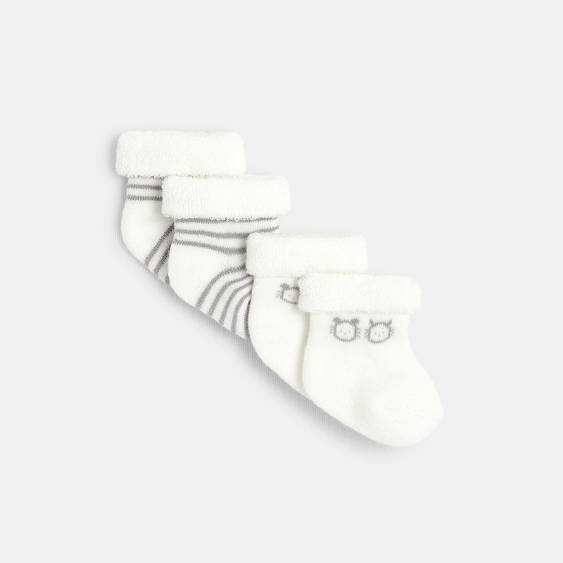 Kit bonnets prématuré et chaussettes blanche naissance