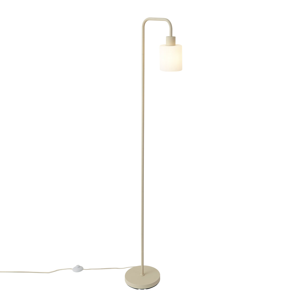 QAZQA Scandinavische vloerlamp beige met wit glas - Wisp