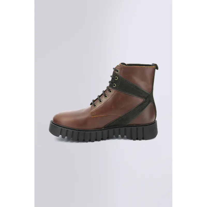 KICK FABULOUS MARRON FONCE BOOTS Cuir Homme