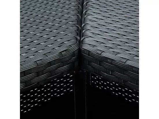 Table d'angle de bar Noir 100x50x105 cm Résine tressée